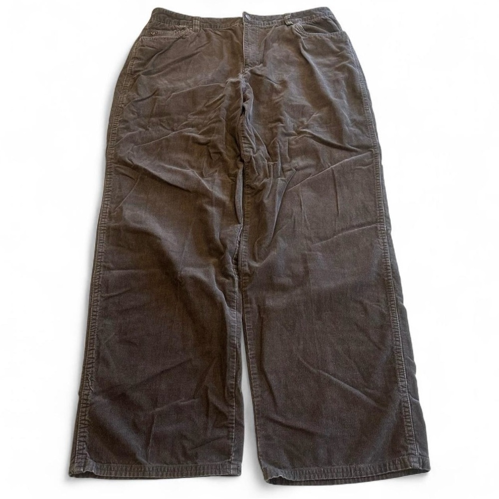 Basic Editions Woman’s 16 Relaxed 100% Cotton Brown Corduroy 5 Pocket Jeans